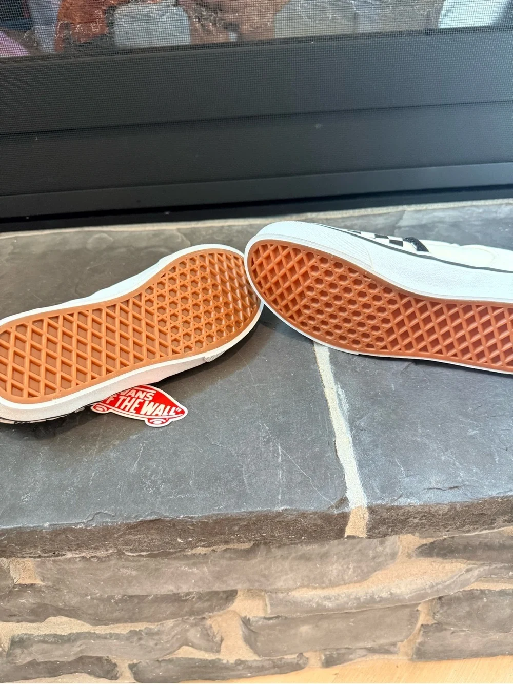 Vans Classic Checkerboard Slip On Sneakers Youth Size 5 Black White